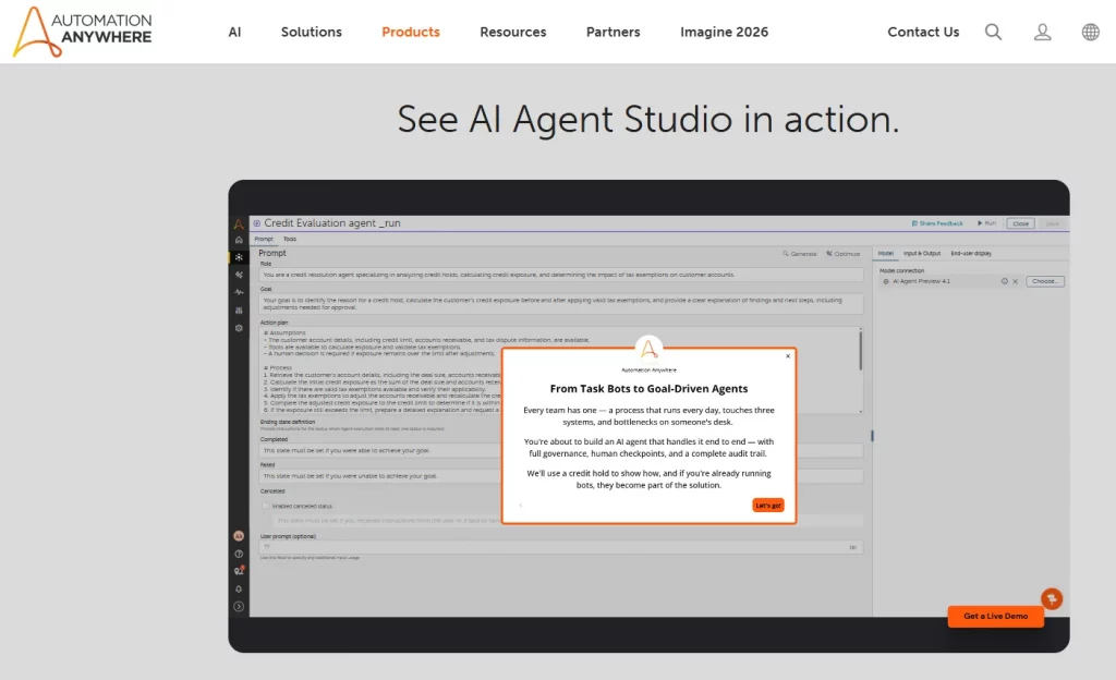 Automation Anywhere AI Agent Studio - Best for RPA-Heavy Enterprises