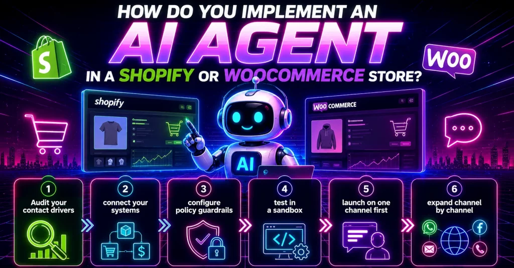 How Do You Implement an AI Agent in a Shopify or WooCommerce Store?