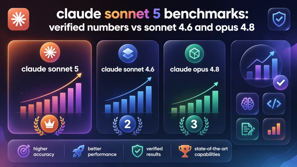 Claude Sonnet 5 Benchmarks: Verified Numbers vs Sonnet 4.6 and Opus 4.8