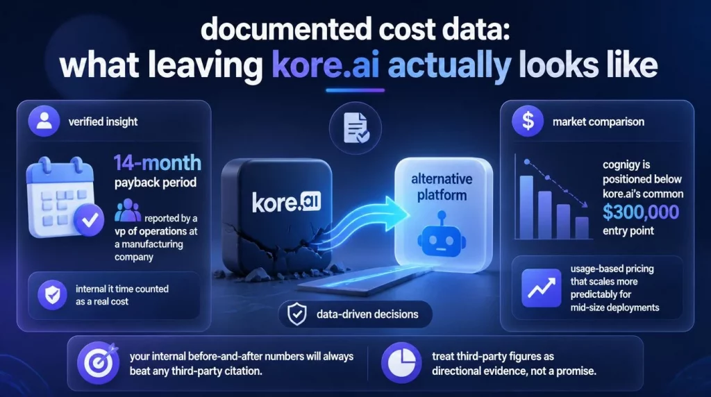 Documented Cost Data: What Leaving Kore.ai Actually Looks Like