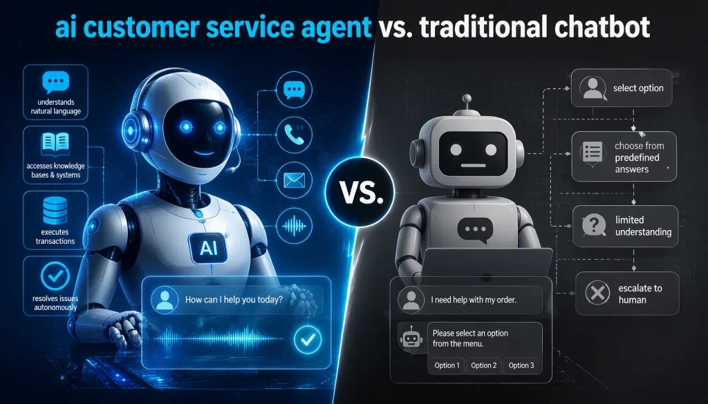 AI Customer Service Agent vs. Traditional Chatbot