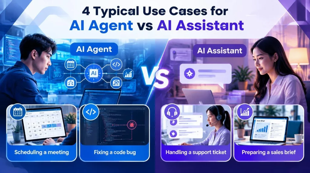4 Typical Use Cases for AI Agent vs AI Assistant